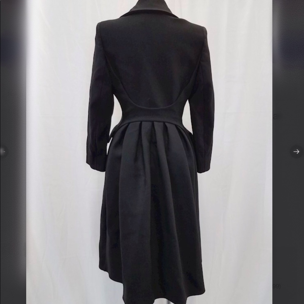 Prada black coat bustle back size 42